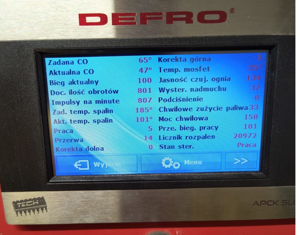 EKRAN PRODUCENTA w kotłach DEFRO i SAS