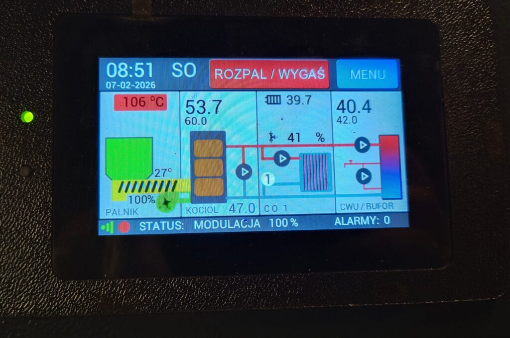 Regulacja kotła na ekogroszek Mikołów SV-300