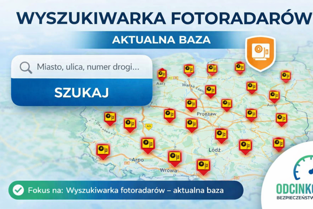 Baza fotoradarów Polska 2026 – Wyszukaj miasto lub drogę